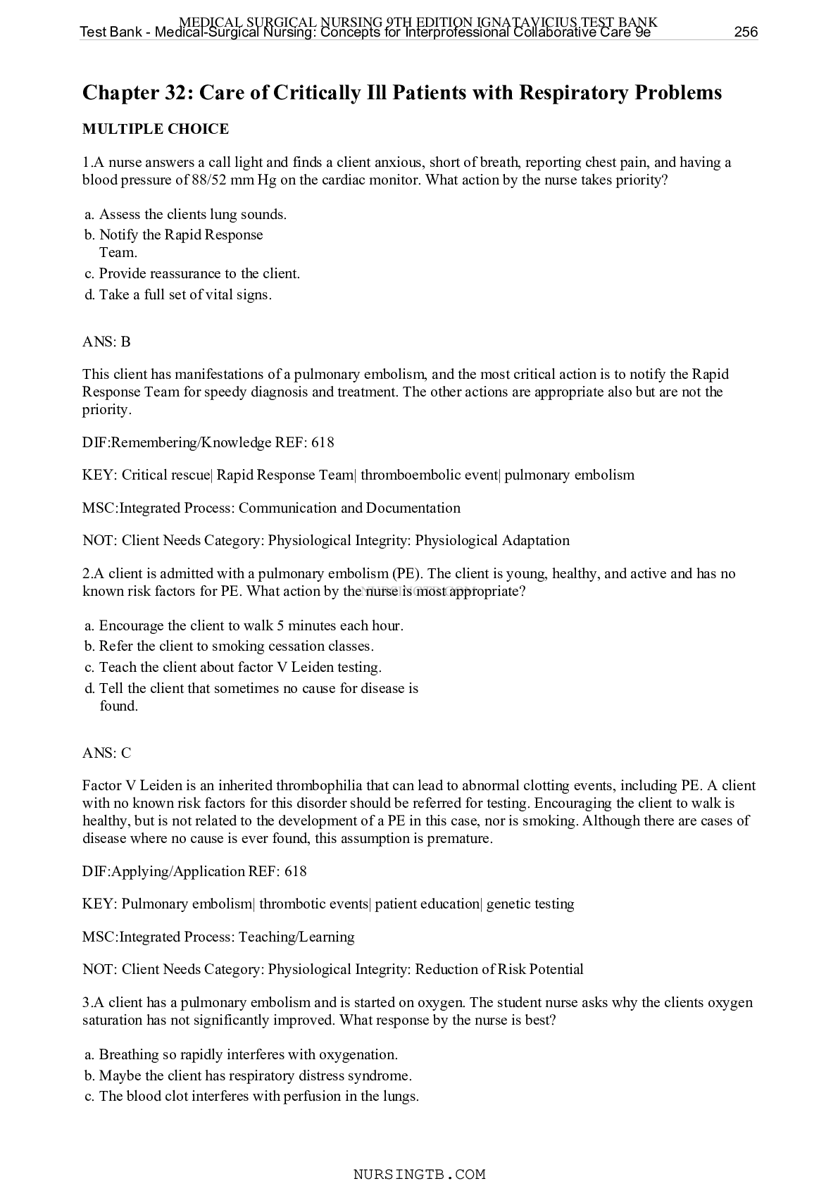 Preview image for Chapter 32: Care of Critically Ill Patients with Respiratory Problems